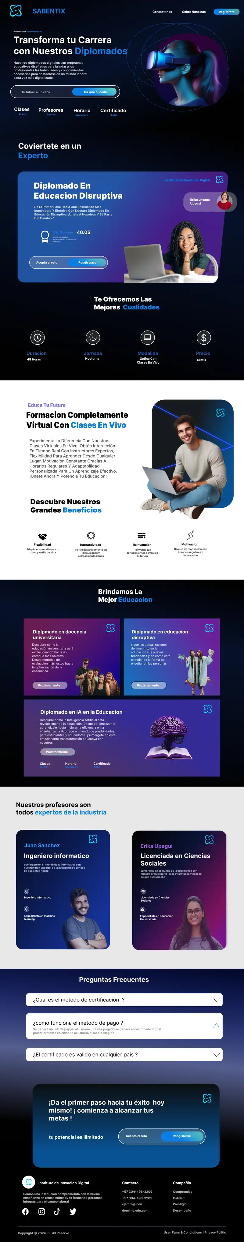 Sabentix - Diseño completo